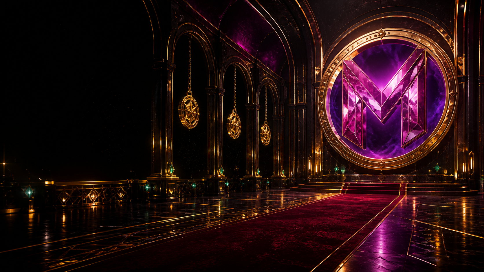 Mellstroy Casino — крупная золотая неоновая сцена